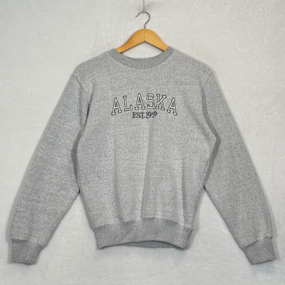 Vintage ESY Surf Co Gray Alaska Souvenir Crewneck Sweatshirt Small